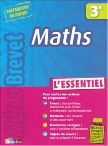 MEMOBREVET ESSENTIEL MATHS 3E