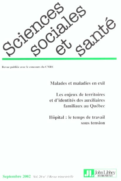 Revue sciences sociales et sante n 3 vol 20 septembre 2002