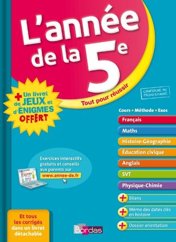L'année de la 5e - Spécial vacances : livret de jeux offert !