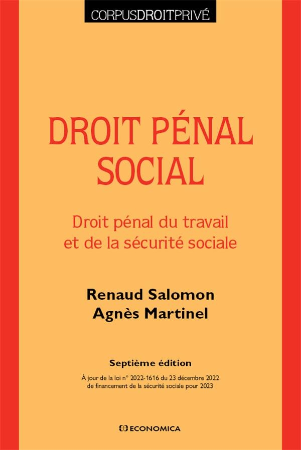 Droit pénal social, 7e éd.