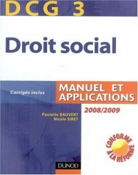 Droit social DCG3 : Manuel et applications