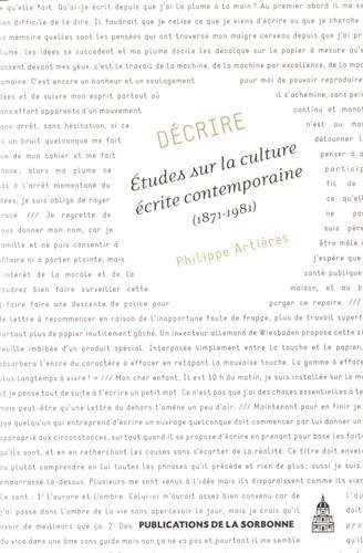 Décrire : Etudes sur la culture écrite contemporaine (1871-1981)