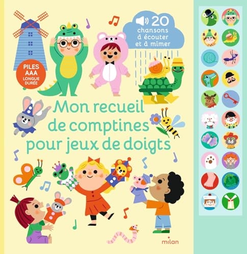 Mon grand livre sonore - Mon recueil de comptines pour jeux de doigts - Dès 1 an