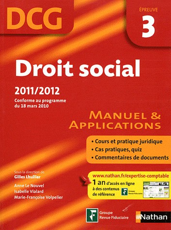 DROIT SOCIAL EPREUVE 3 DCG 11