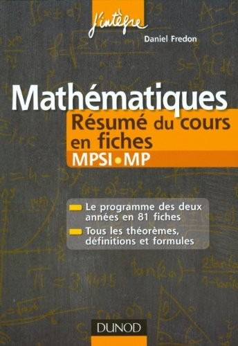Mathématiques Résumé du cours en fiches MPSI-MP