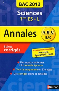 ANNALES BAC 2012 SCIENCES 1ERE