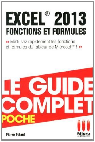 COMPLET POCHE FONCTIONS FORMULES EXCEL 2013
