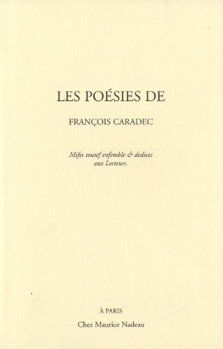 Les poésies de François Caradec