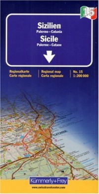 Sicile (Palerme, Catane) - Carte régionale Italie (échelle : 1/200 000)