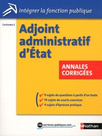 Adjoint administratif d'Etat - Annales corrigées