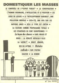 Agone, N° 34 : Domestiquer les masses