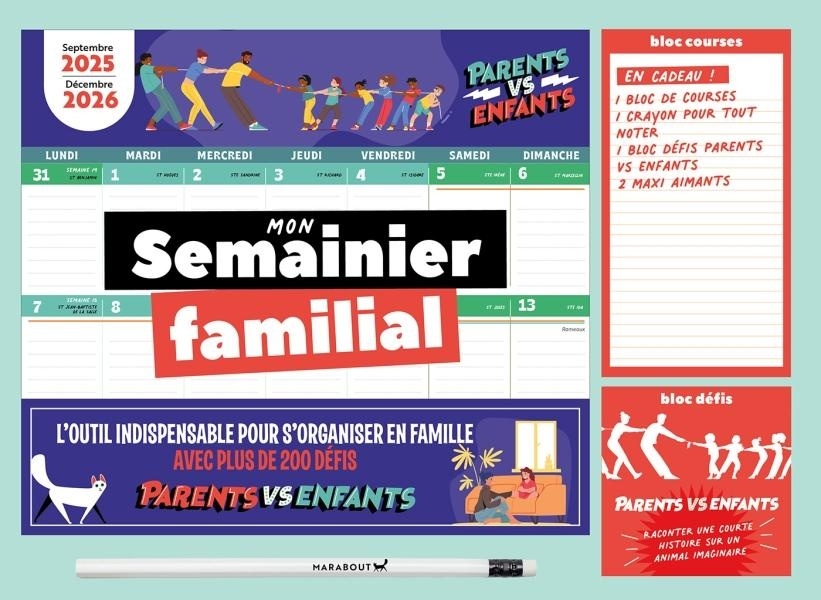 Mon Semainier familial: Septembre 2025 - Décembre 2026