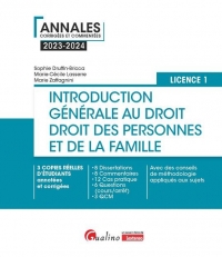 Introduction générale au droit et droit des personnes et de la famille - L1 (2023-2024)