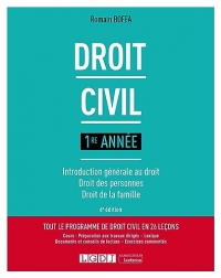 Droit civil 1re année: Introduction générale au droit - Droit des personnes - Droit de la famille