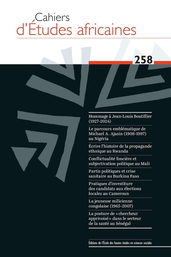 Cahiers d’Etudes africaines no 258 - Varia