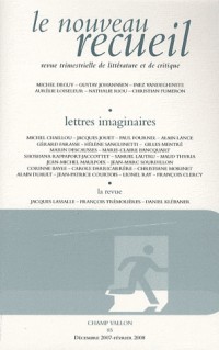 Le nouveau recueil, N° 85 : Lettres imaginaires