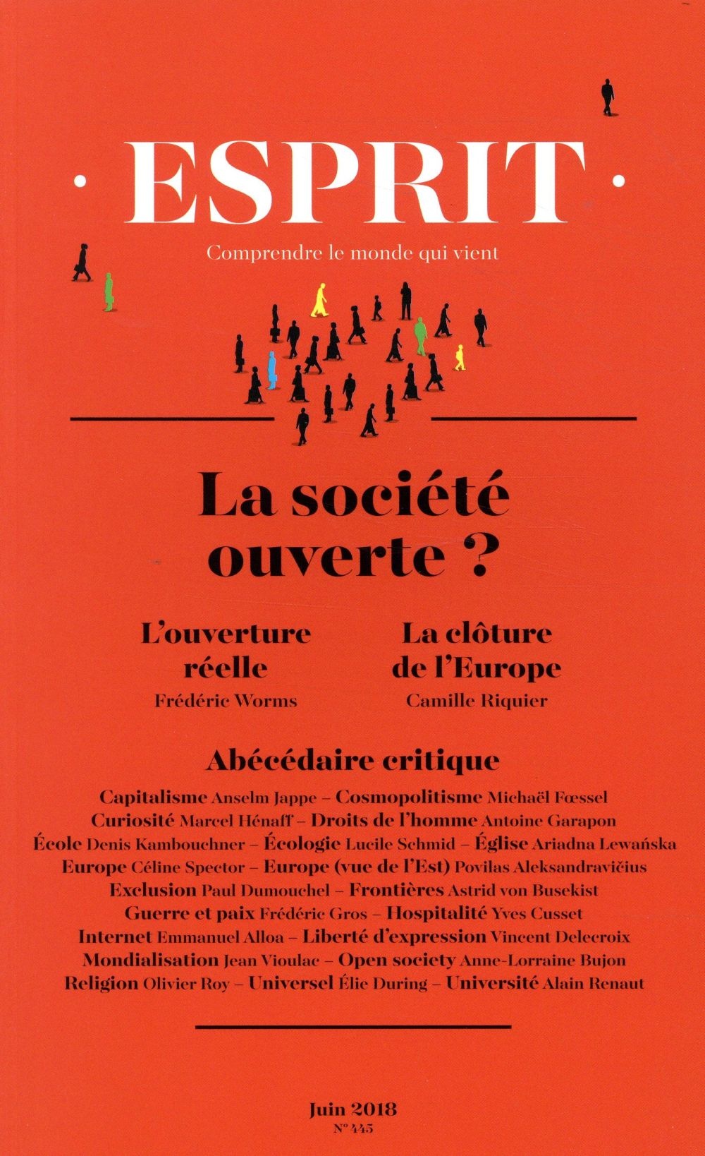 Revue Esprit Juin  2018 la Societe Ouverte