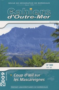 Les Cahiers d'Outre-Mer, N° 245, Janvier-Mars : Coup d'oeil sur les Mascareignes