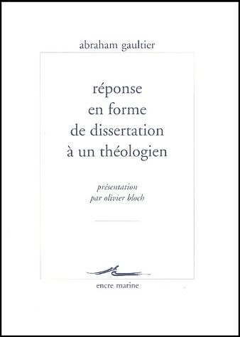 Réponse en forme de dissertation à un théologien sur les sceptiques