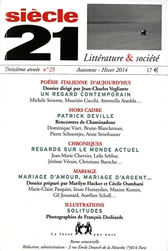 Siècle 21, N° 25, Automne-hiver 2014 : Poésie italienne d'aujourd'hui
