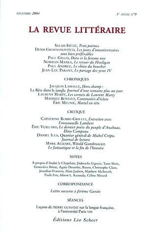 La Revue littéraire, N° 9, Décembre 2004 :