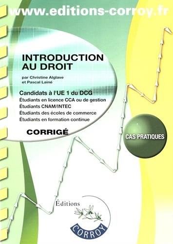 Introduction au droit - Corrigé: UE 1 du DCG