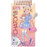 Carnet créatif Mode Academy Chatons (avec un bracelet): Avec 180 stickers