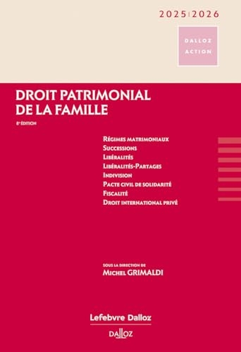 Droit patrimonial de la famille 2025/2026 8ed