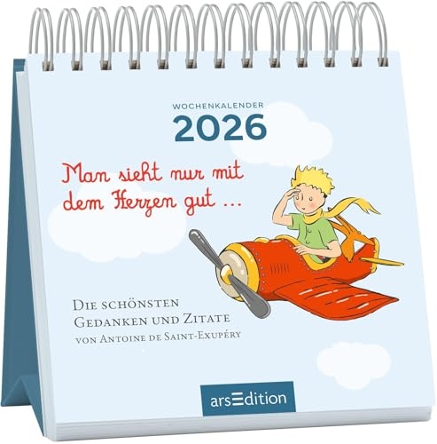 Mini-Wochenkalender Man sieht nur mit dem Herzen gut ... 2026 [4014489135814]