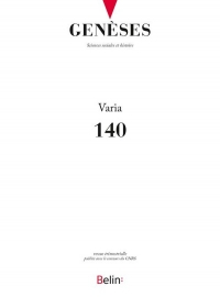 Genèses n° 140 (2025-3): Varia