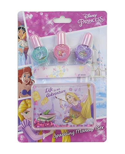 DISNEY Princess Sparkling Box Kit Maquillage pour Enfant 1 Lime à Ongles 3 Vernis