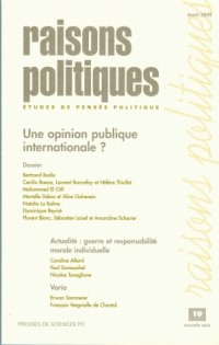 Raisons politiques, N° 19, Août 2005 : Une opinion publique internationale ?