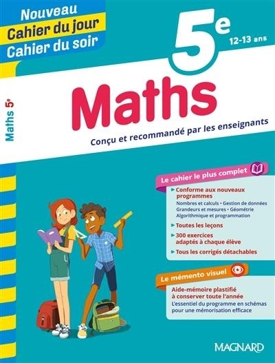 Cahier du jour/Cahier du soir Maths 5e