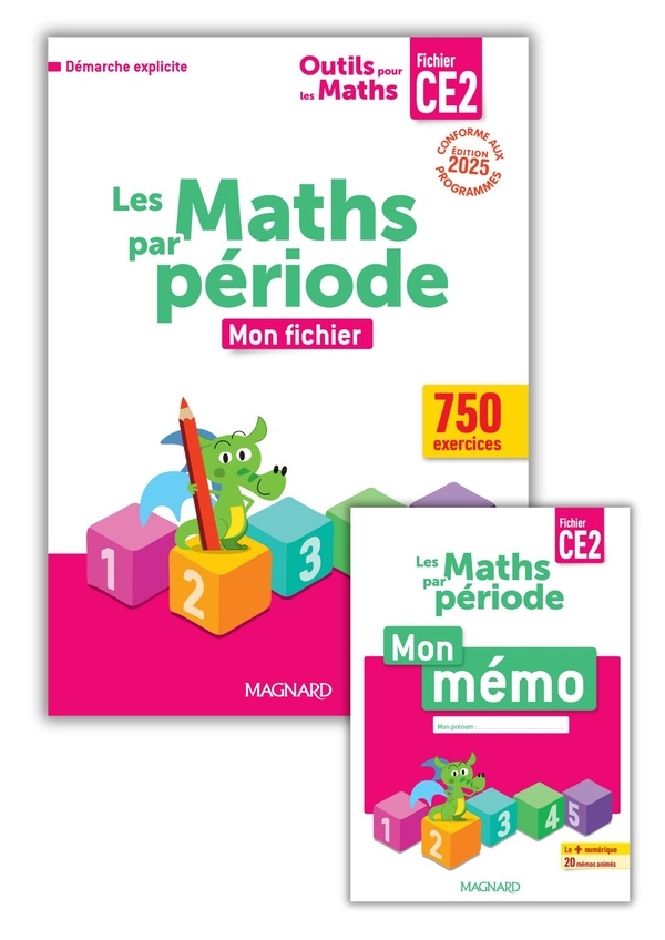 Outils pour les Maths CE2 par période (2025) - Fichier de l'élève + Mémo