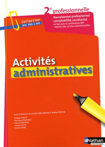 Activités administratives : Seconde baccalauréat professionnel