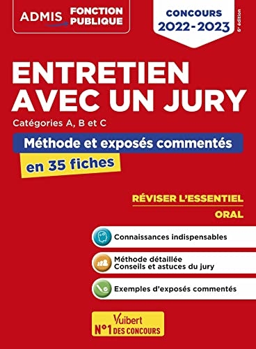 Entretien avec un jury - Concours de catégories A, B et C - Méthodes et exercices: L'essentiel en 35 fiches - Concours 2022-2023