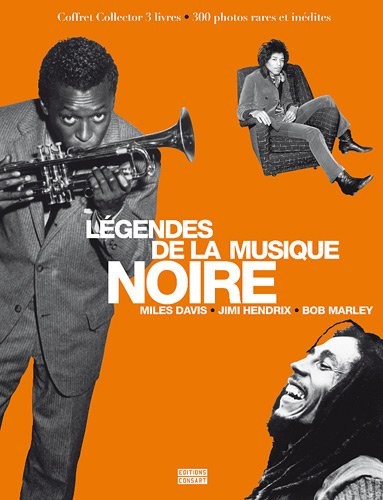 Coffret Légendes de la musique noire en 3 volumes : The Miles David book ; Hendrix l'enfant vaudou ; Bob Marley une vie rebelle