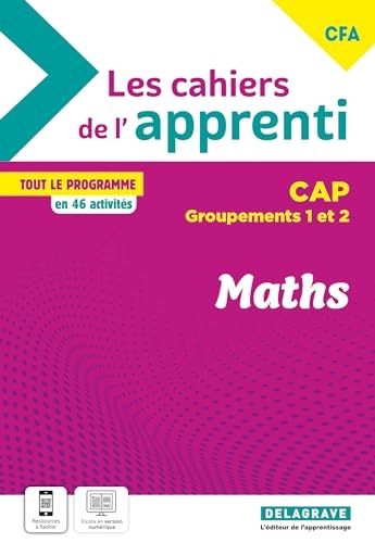 Les cahiers de l'apprenti Maths CAP - Groupements 1 et 2 - CFA (2024) - Cahier élève