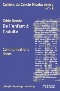 Cahiers du Cercle Nicolas Andry n°15: De l'enfant à l'adulte