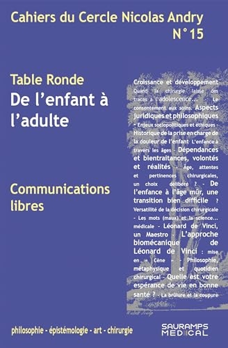 Cahiers du Cercle Nicolas Andry n°15: De l'enfant à l'adulte