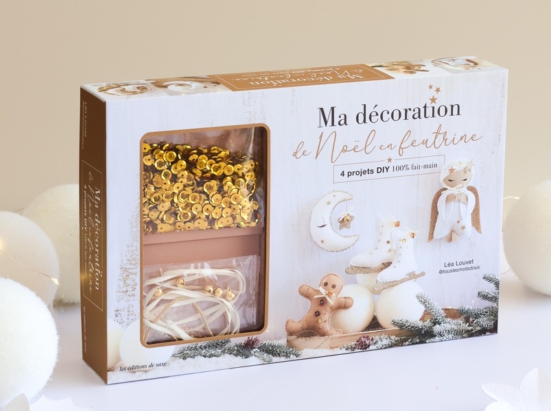 Coffret Ma décoration de Noël en feutrine: 4 projets DIY 100% fait-main