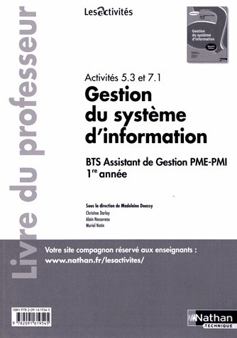 Activités 5.3 et 7.1 - Gestion du système d'information