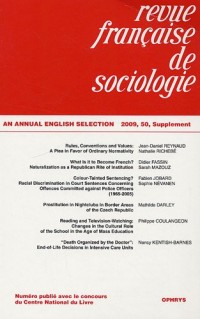 Revue française de sociologie, N° 50, 2009 : An annual english selection