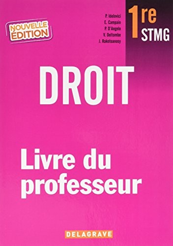 Droit 1re STMG : Livre du professeur