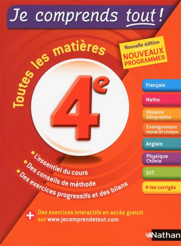 Je comprends tout - Tout en un 4e - Nouveau programme 2016
