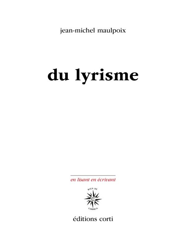 Du lyrisme