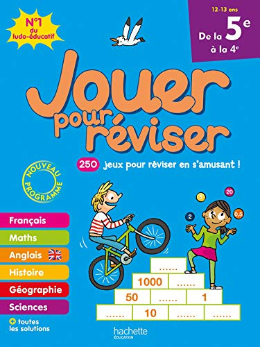 Jouer pour réviser - De la 5e à la 4e 12-13 ans - Cahier de vacances 2020