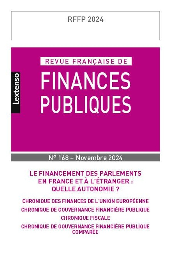 Revue française des Finances Publiques n° 168-2024