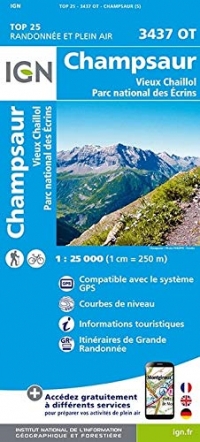 Champsaur, Vieux Chaillol, Parc national des Ecrins : 1/25 000