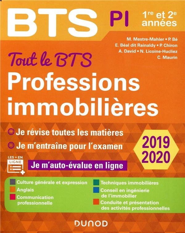 Tout le BTS Professions immobilières - 2019-2020 - 1re et 2e années